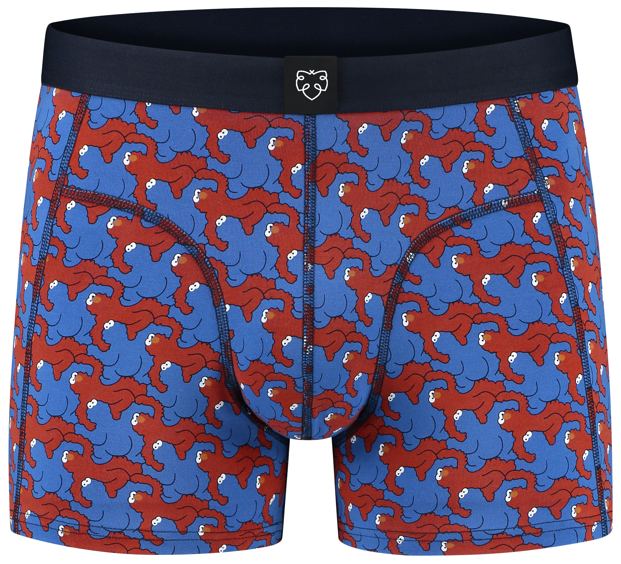 A-dam and Sesame Street boxer brief with Cookie Monster and Elmo print