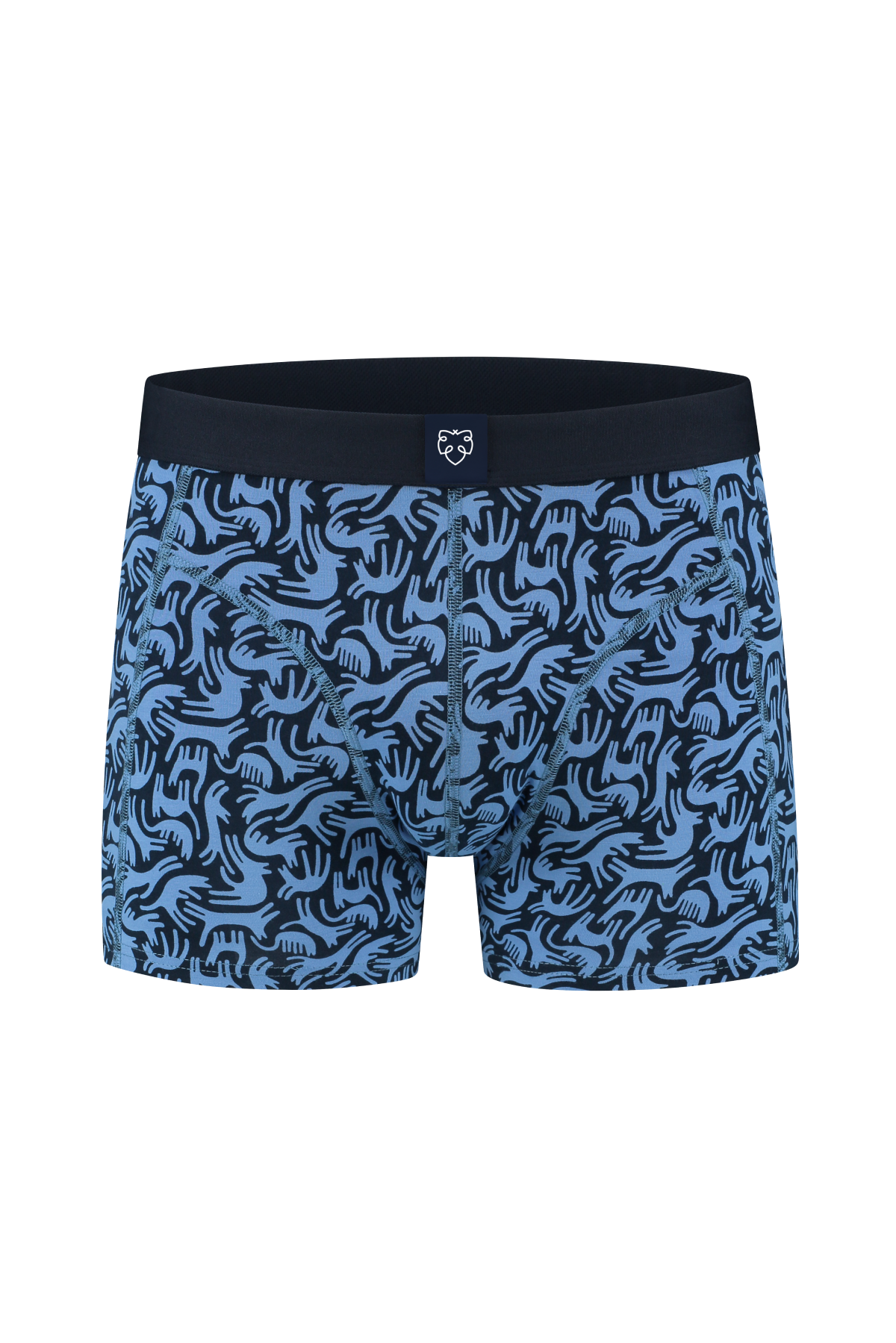A-dam blue boxer briefs with monkeys print from pure organic