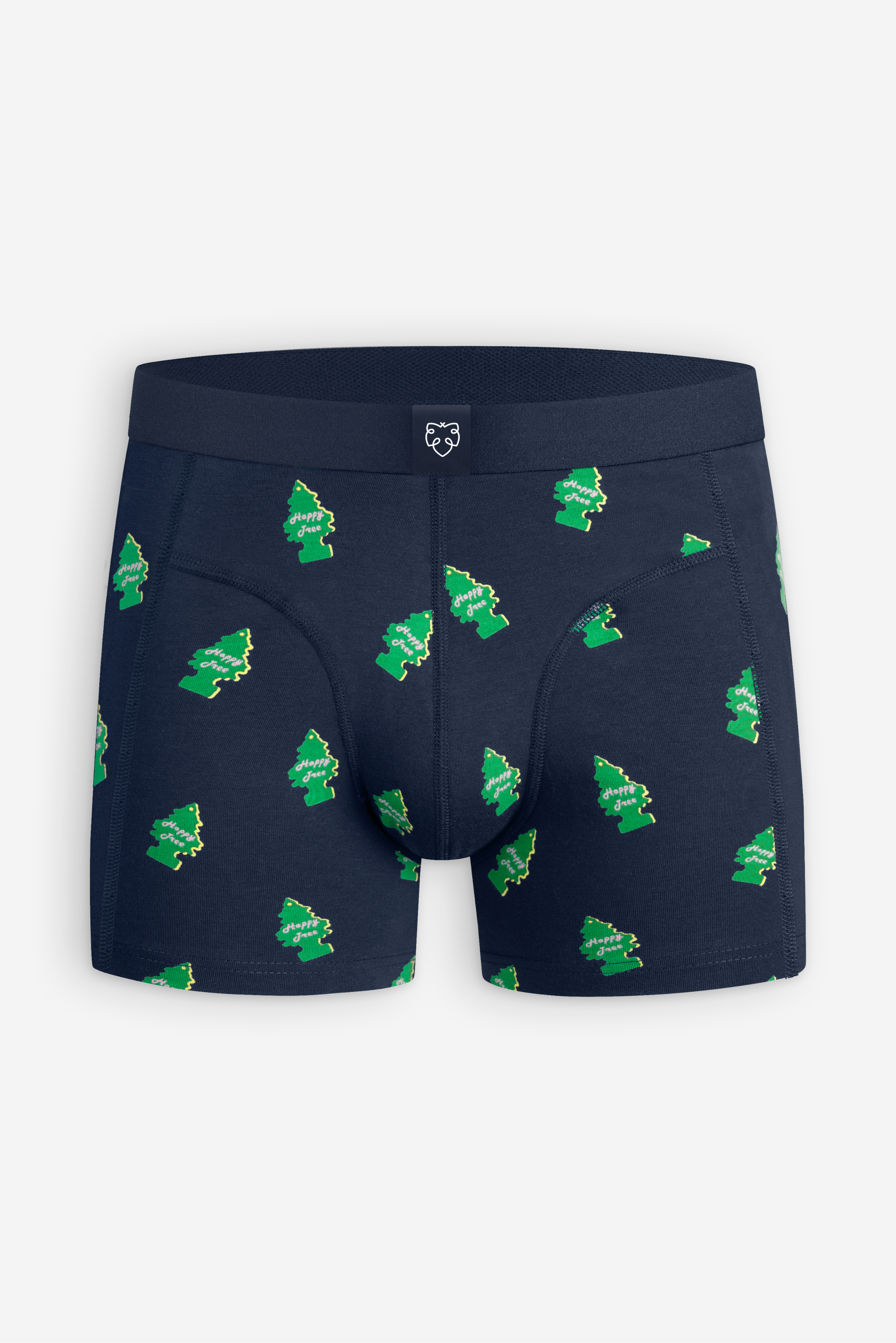 A-dam blue Boxer Brief with Happy Trees from organic cotton