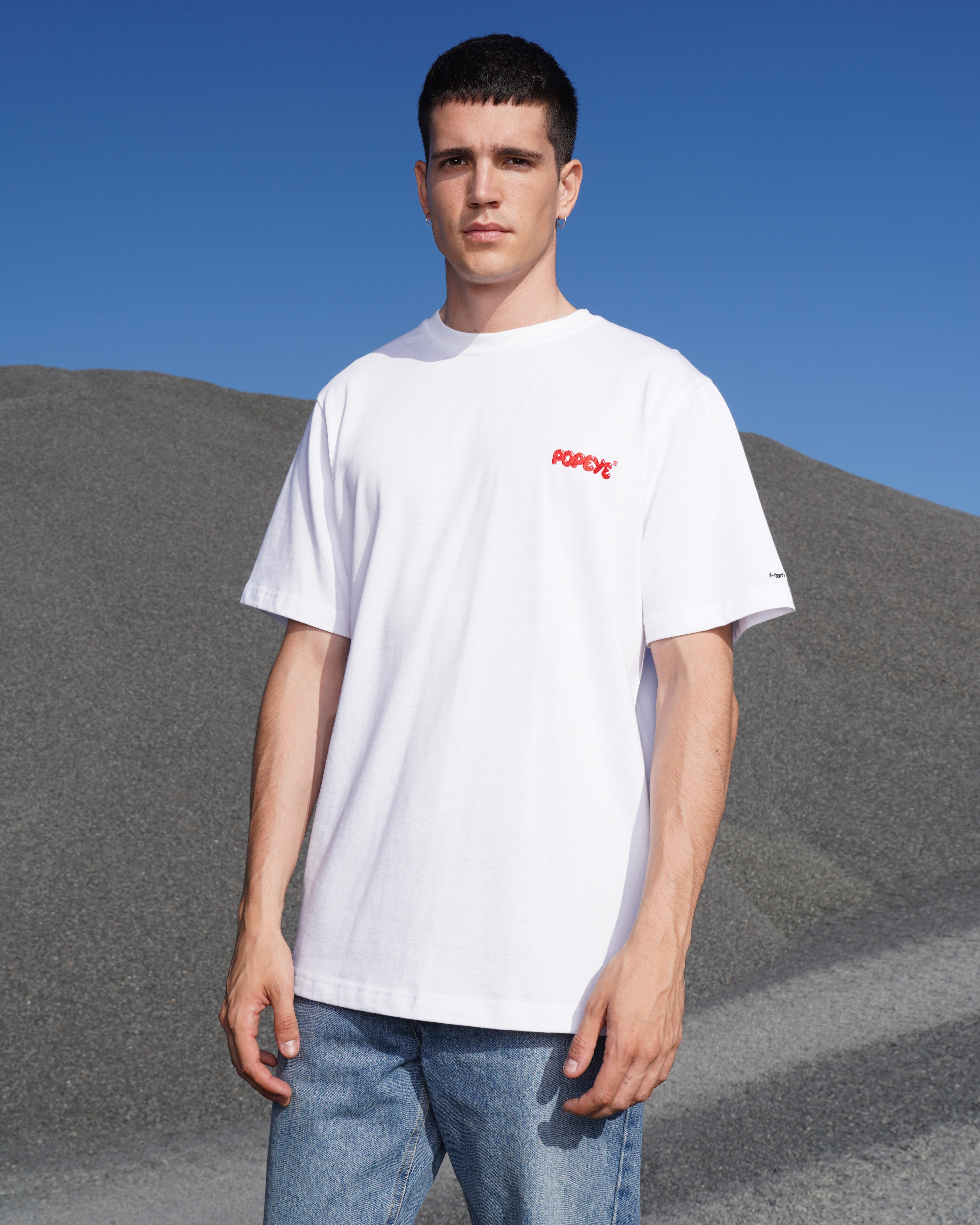 A-dam x A-dam organic premium White T-shirt print Popeye | Popeye with