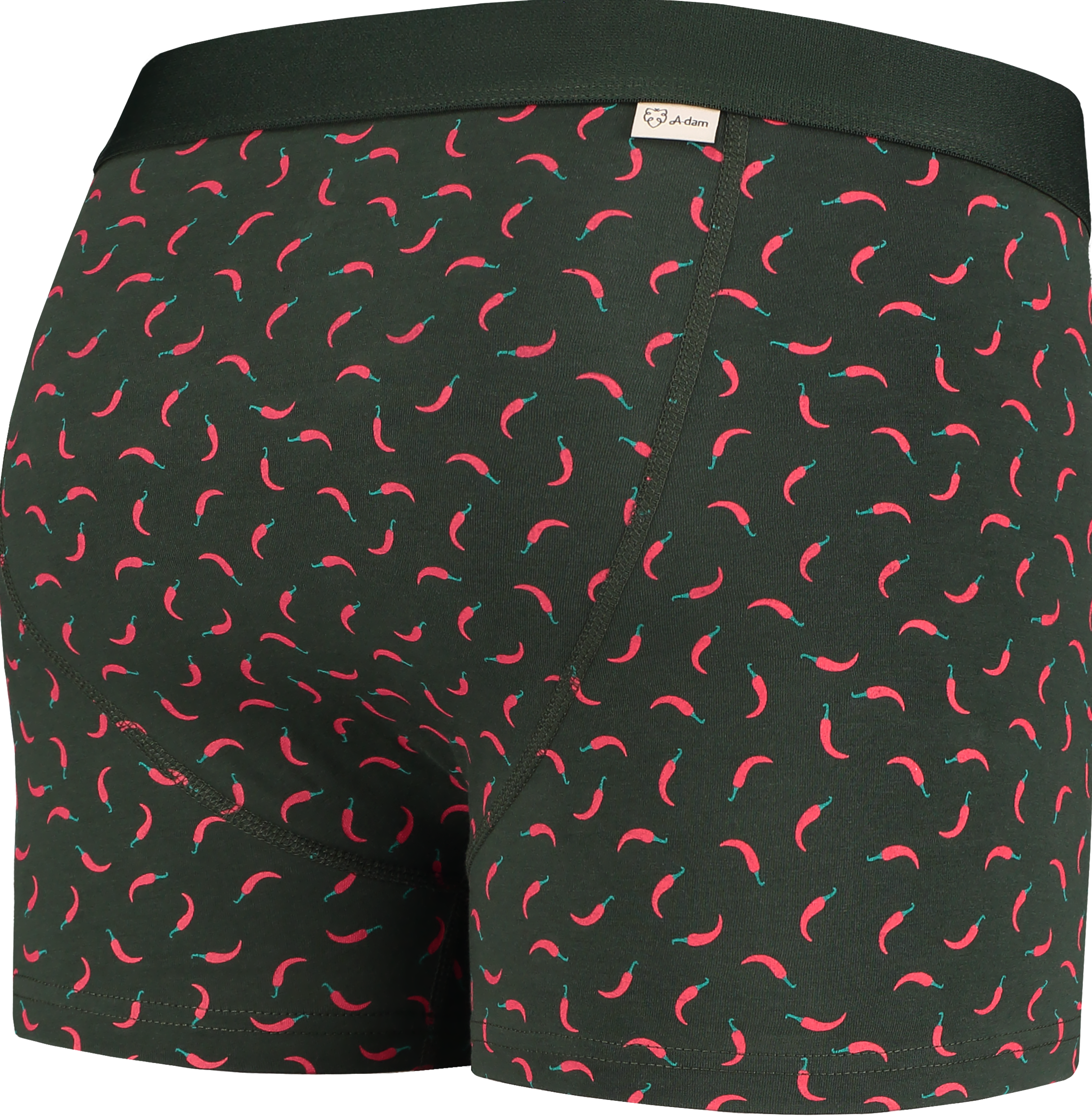 A-dam green boxer briefs with chilli peppers from GOTS organic cotton